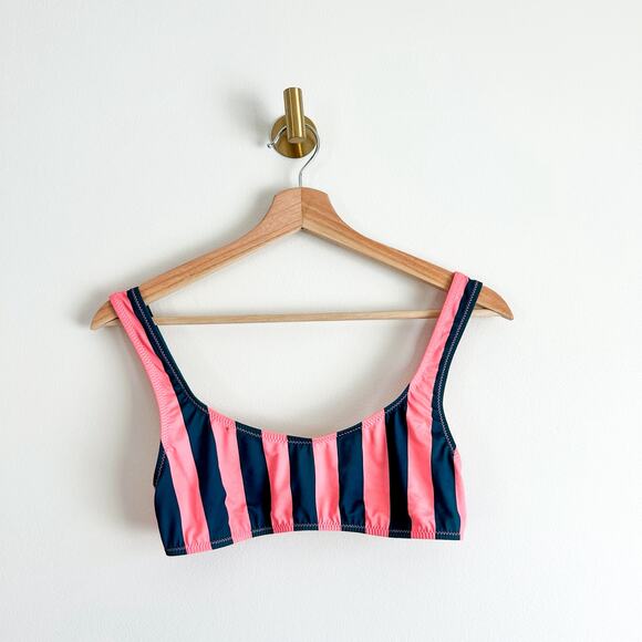 Solid & Striped Elle Bikini Top Blue/Pink S $88 - Picture 1 of 7